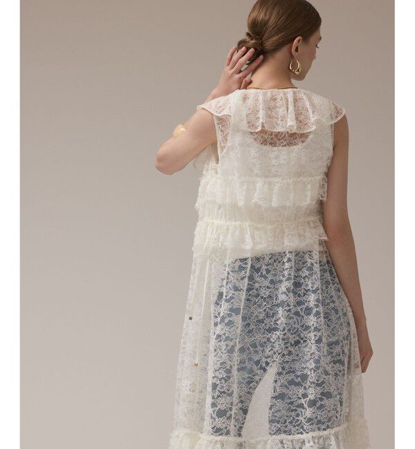 GRACE CONTINENTAL「フリルカラーレースワンピース」|ワンピース|