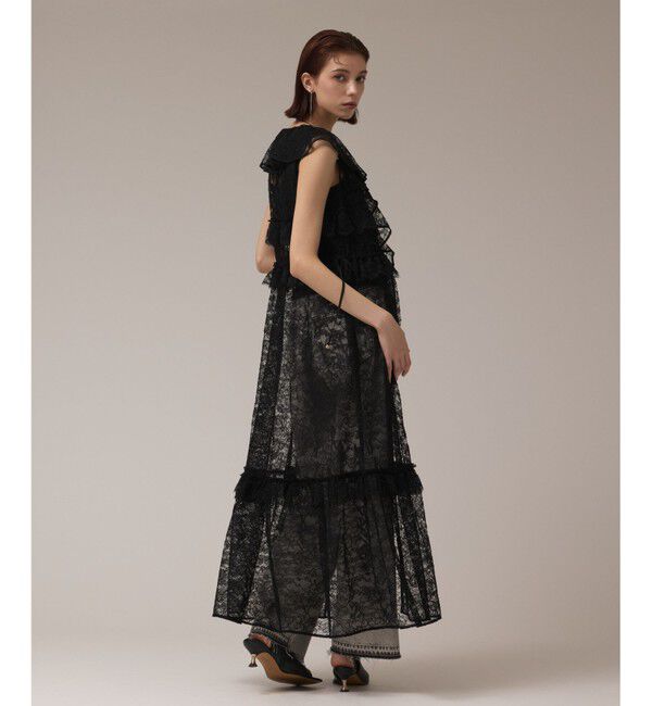 GRACE CONTINENTAL「フリルカラーレースワンピース」|ワンピース|