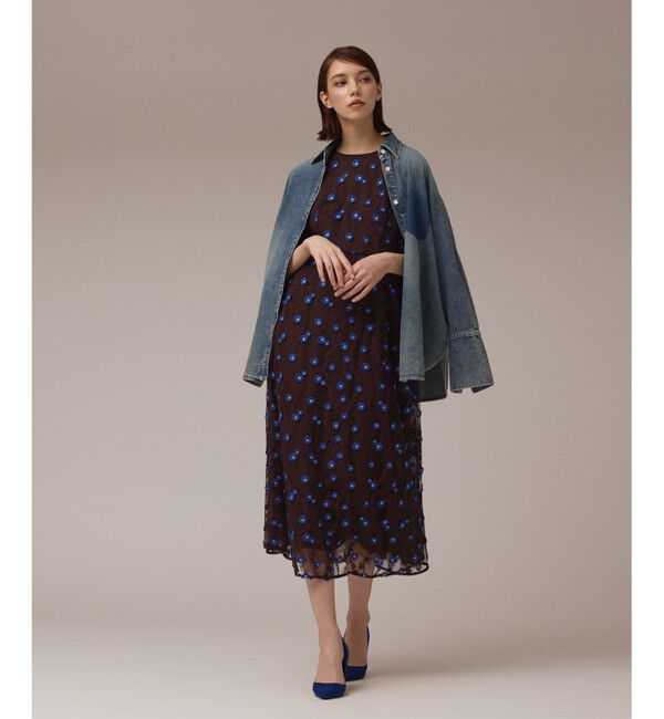 Diagram「バイカラーレースワンピース」|ワンピース|ブラウン