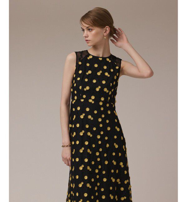 Diagram「バイカラーレースワンピース」|ワンピース|ブラック