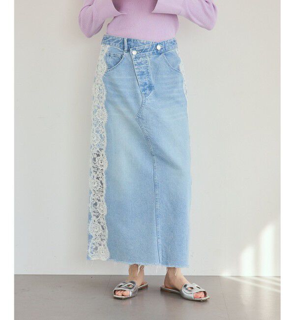 Grace Class「サイドレースデニムスカート」|スカート|