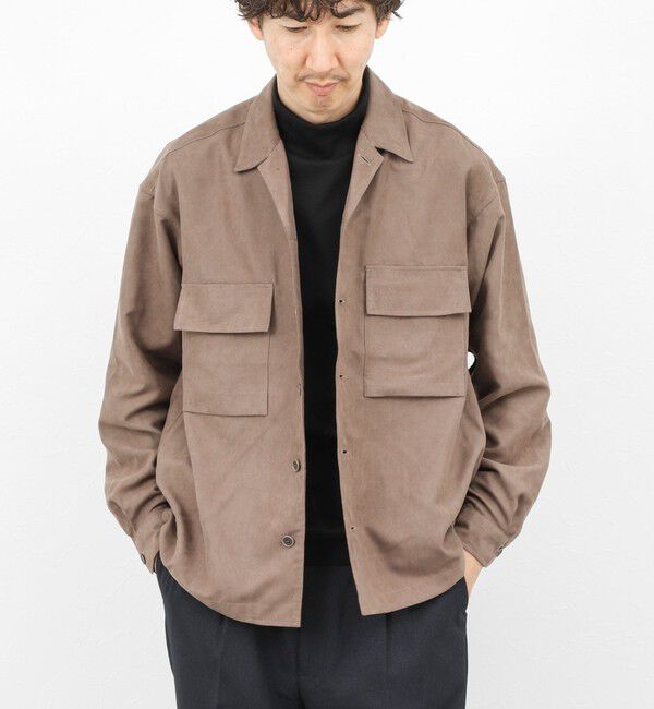 NOLLEY'S goodman「ポリスエード シャツブルゾン 25AW」|ブルゾン・スタジャン|ブラウン