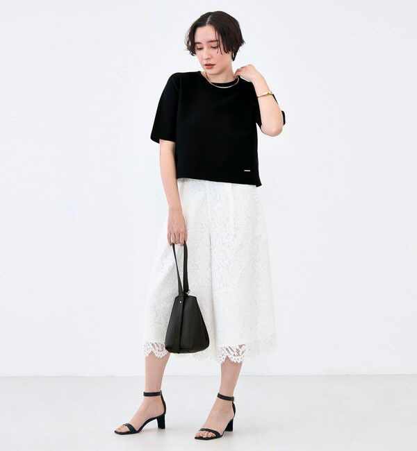 NOLLEY'S「クロップドワイドレースパンツ」|キュロット|