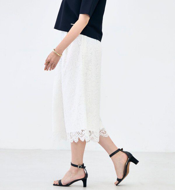 NOLLEY'S「クロップドワイドレースパンツ」|キュロット|