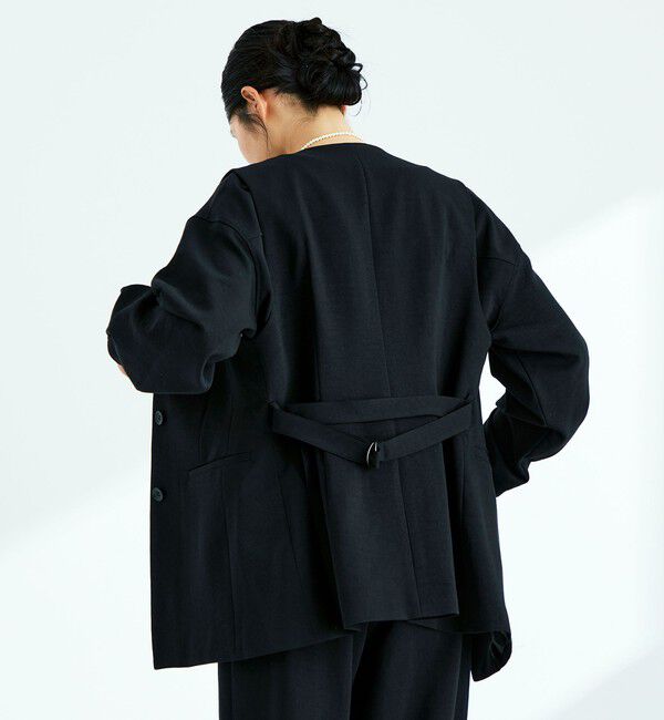 fredy emue「【セットアップ対応】パウダリーツイルベルト付きジレ」|ベスト・ジレ|