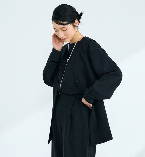 fredy emue「【セットアップ対応】パウダリーツイルベルト付きジレ」|ベスト・ジレ|