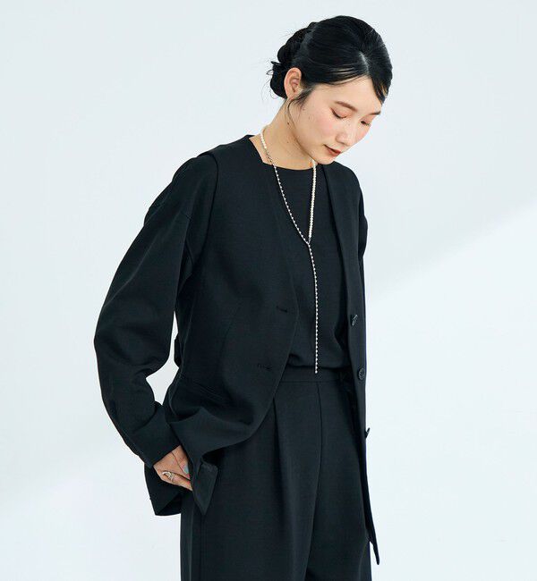 fredy emue「【セットアップ対応】パウダリーツイルベルト付きジレ」|ベスト・ジレ|