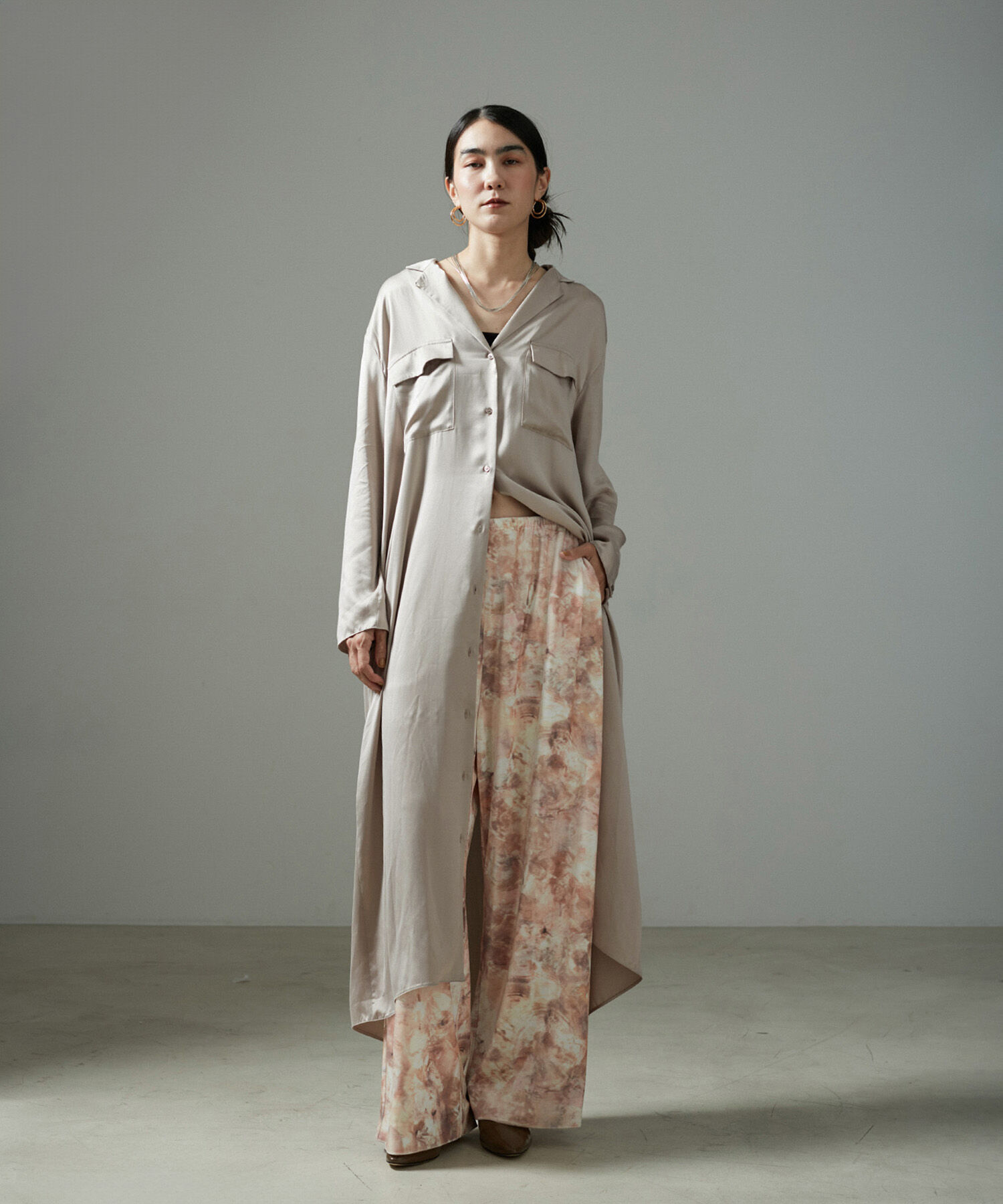 SALON adam et rope'「[24AW]GENTLE SILKシャツワンピース【セットアップ対応】」|その他|