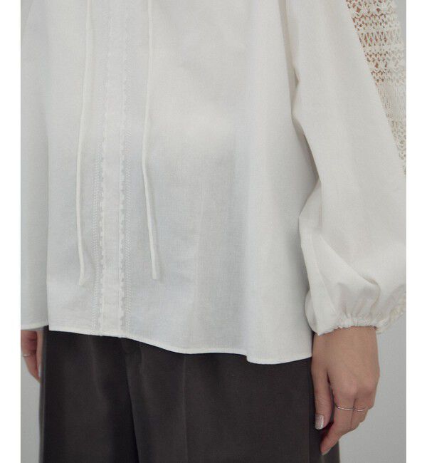 SALON adam et rope'「 【WEB限定】レースアクセントブラウス」|シャツ・ブラウス|