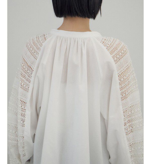 SALON adam et rope'「 【WEB限定】レースアクセントブラウス」|シャツ・ブラウス|