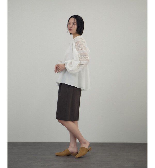SALON adam et rope'「 【WEB限定】レースアクセントブラウス」|シャツ・ブラウス|