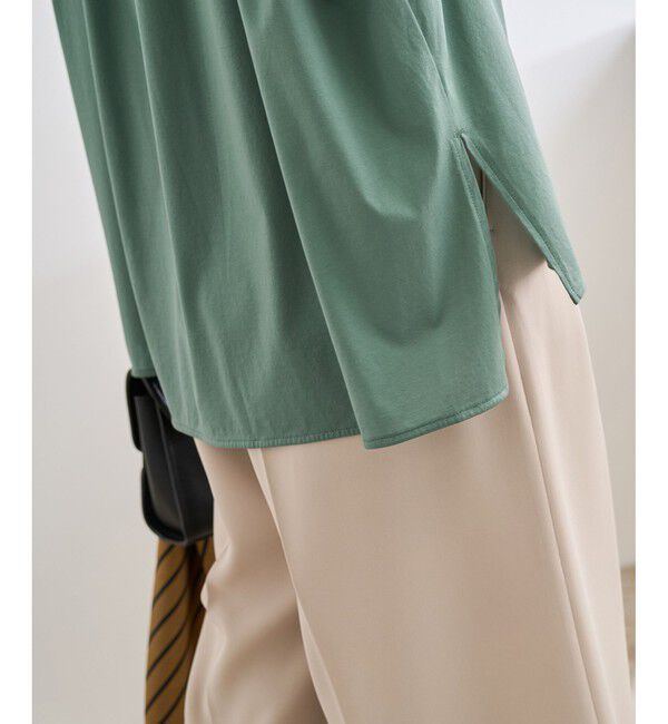 ROPE「【洗える】クリア天竺ギャザー半袖プルオーバー/お仕事服」|Tシャツ・カットソー|