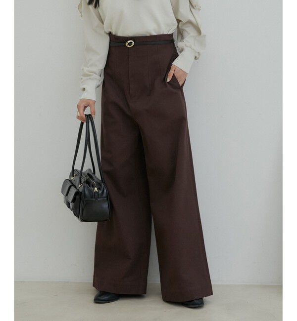 VIS「【洗える】微起毛バギーパンツ」|スラックス|コゲ茶サブ