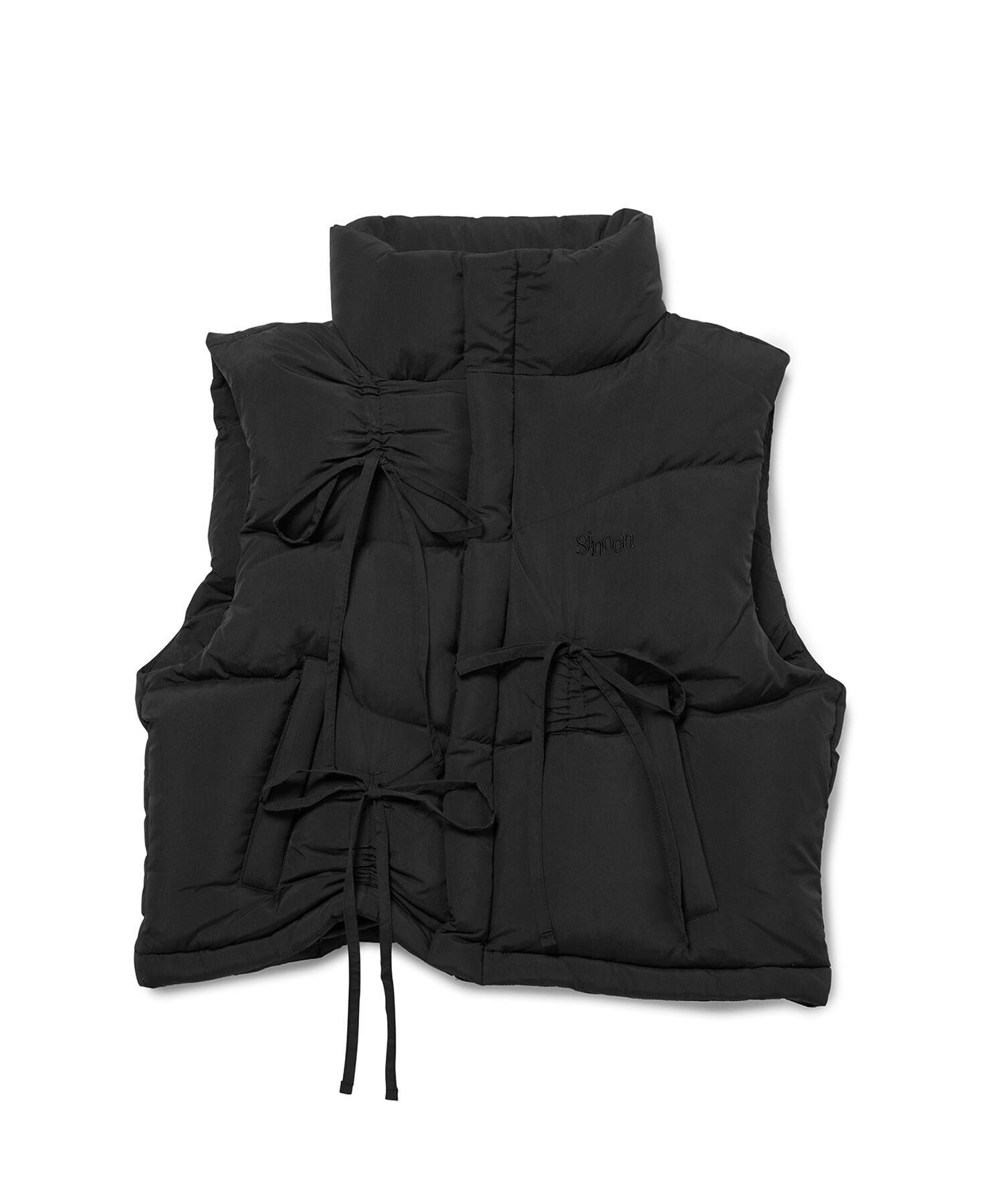 VIS「【韓国人気ブランド/sinoon】リボンディテールダウンベスト」|ダウン|