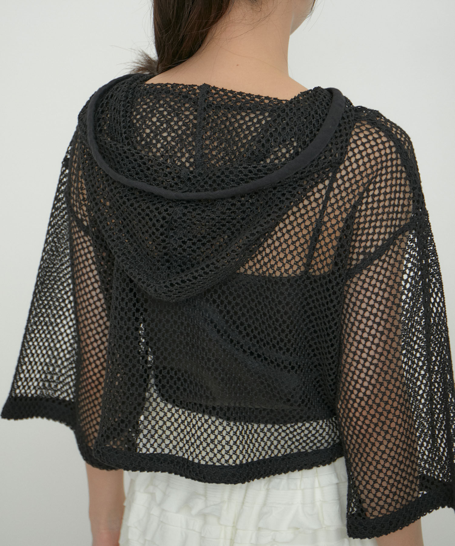 VIS「【洗える】メッシュフーテッドカーディガン」|カーディガン|