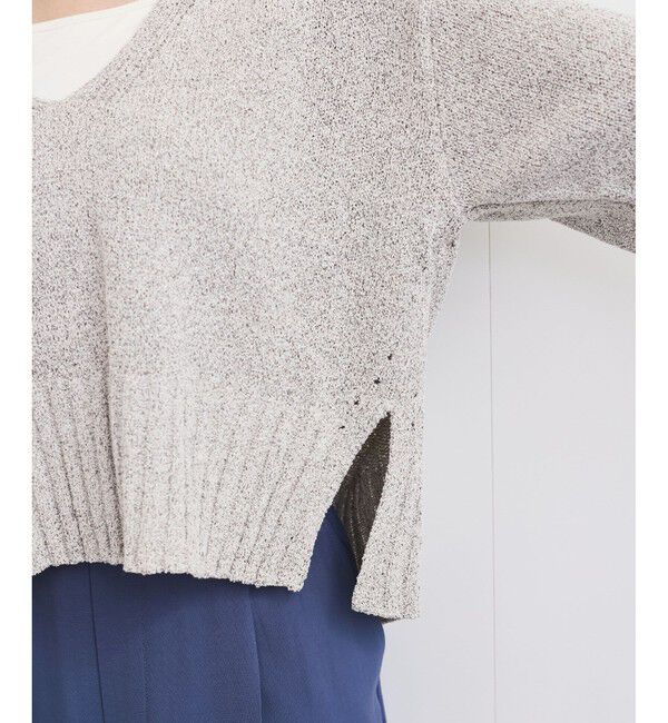 VIS「深Vネックミックスニットプルオーバー」|ニット・セーター|