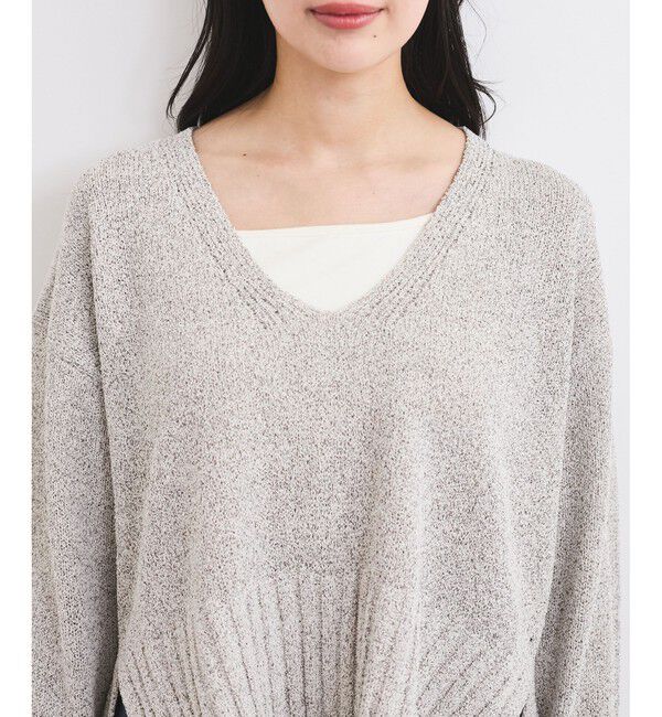 VIS「深Vネックミックスニットプルオーバー」|ニット・セーター|