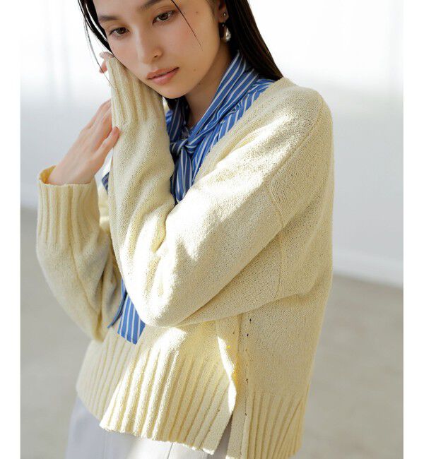 VIS「深Vネックミックスニットプルオーバー」|ニット・セーター|