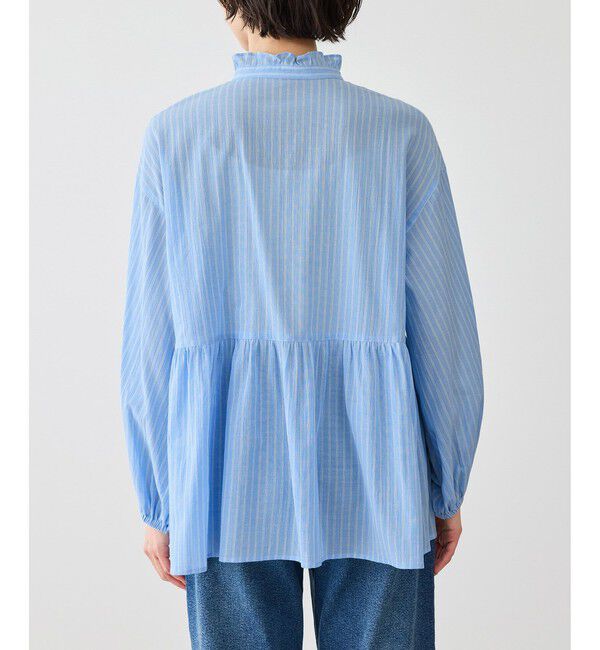 Rope&rsquo;Picnic「お着軽シャツシリーズ コットンボイルスタンドフリルシャツ/接触冷感・通気性」|シャツ・ブラウス|