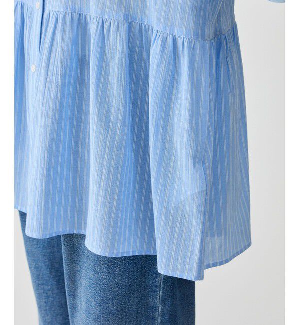 Rope&rsquo;Picnic「お着軽シャツシリーズ コットンボイルスタンドフリルシャツ/接触冷感・通気性」|シャツ・ブラウス|