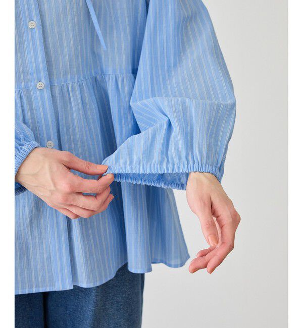 Rope&rsquo;Picnic「お着軽シャツシリーズ コットンボイルスタンドフリルシャツ/接触冷感・通気性」|シャツ・ブラウス|