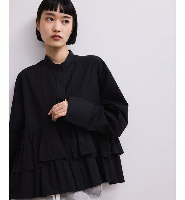 ADAM ET ROPE'「【WEB限定】フリルブラウス」|シャツ・ブラウス|