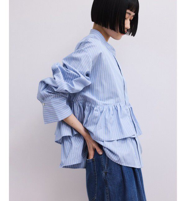 ADAM ET ROPE'「【WEB限定】フリルブラウス」|シャツ・ブラウス|