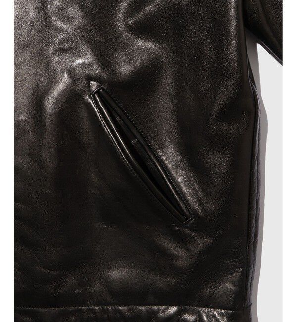 ADAM ET ROPE'「ホースハイド レザーライダースブルゾン」|ライダースジャケット|