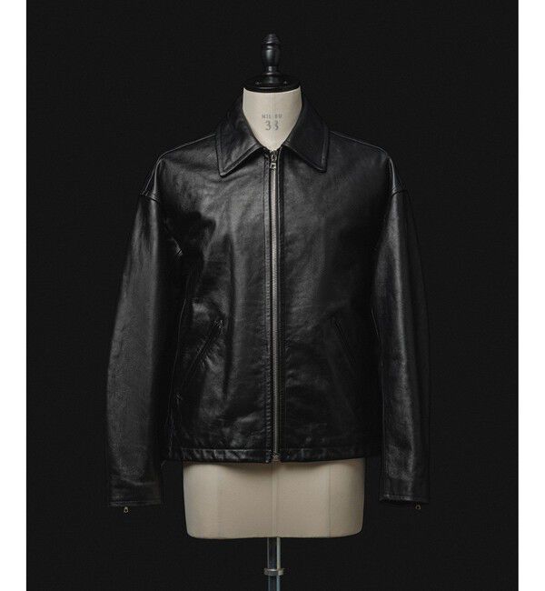 ADAM ET ROPE'「ホースハイド レザーライダースブルゾン」|ライダースジャケット|