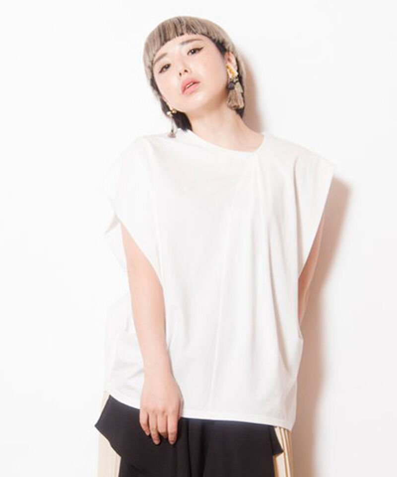  「アシンメトリータックTシャツ」|Tシャツ・カットソー|WHITE