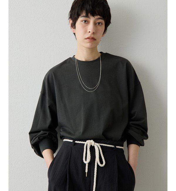 THE PAUSE「【THE PAUSE】バックロゴロンTEE」|Tシャツ・カットソー|チャコールグレー