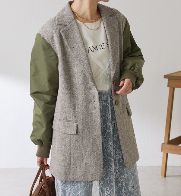  「3つ釦コンビスリーブジャケット」|ベスト・ジレ|