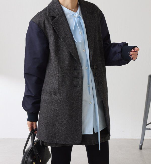  「3つ釦コンビスリーブジャケット」|ベスト・ジレ|