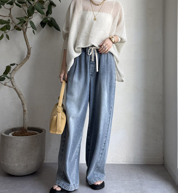  「ストローヤーンポンチョニット」|ニット・セーター|