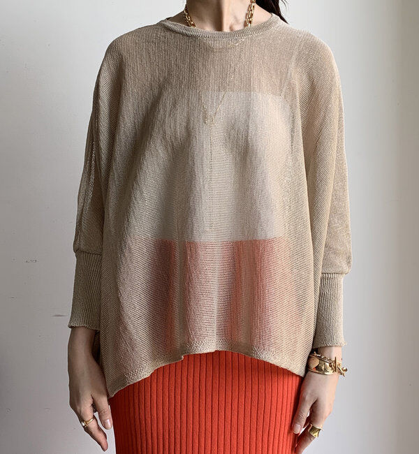  「ストローヤーンポンチョニット」|ニット・セーター|