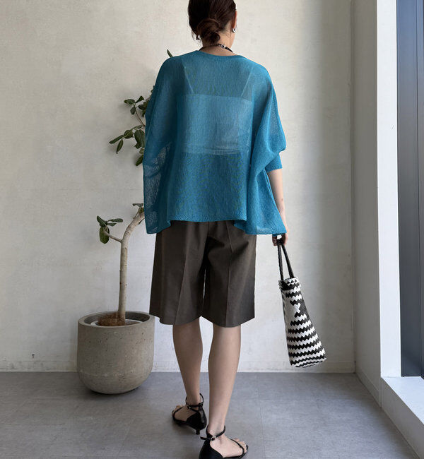  「ストローヤーンポンチョニット」|ニット・セーター|