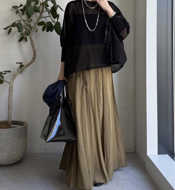  「ストローヤーンポンチョニット」|ニット・セーター|