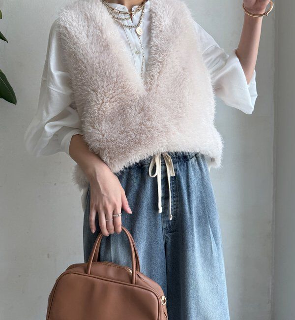  「サイドスナップフェイクカシミヤファープルオーバー」|ベスト・ジレ|