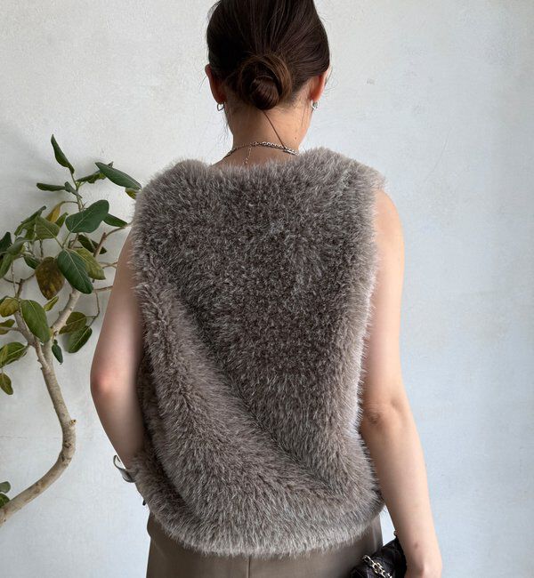  「サイドスナップフェイクカシミヤファープルオーバー」|ベスト・ジレ|