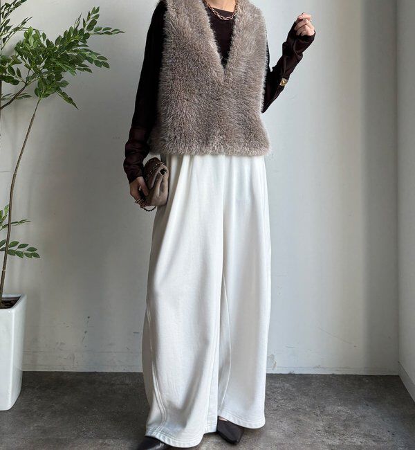  「サイドスナップフェイクカシミヤファープルオーバー」|ベスト・ジレ|