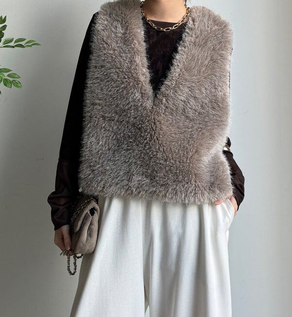  「サイドスナップフェイクカシミヤファープルオーバー」|ベスト・ジレ|