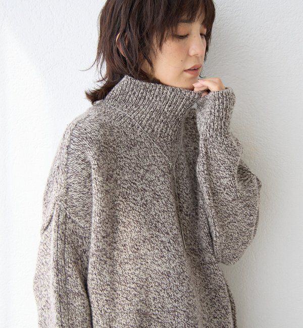 「【暖かな素材感/リバイバル】MIXヤーンタートルニット」|ニット・セーター|