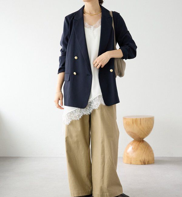 「【オンオフ着れる】ライトピークドラペルジャケット」|テーラードジャケット|