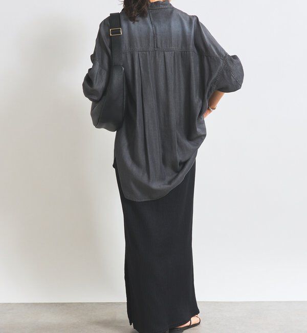  「【セットアップ可/真夏も快適！】ドレーピーデニムシャツ」|シャツ・ブラウス|