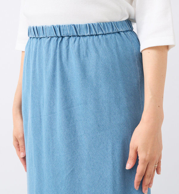  「【セットアップ可】ドレーピーデニムバイアススカート」|スカート|