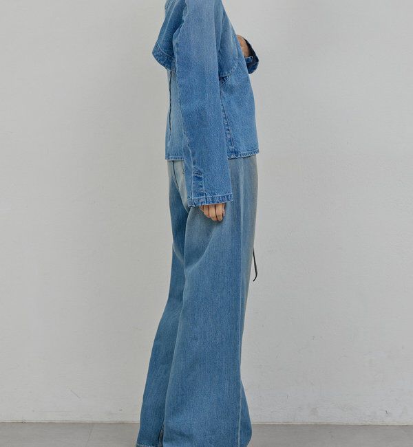  「【PEAS】デニムジャケットボレロ」|デニムジャケット|