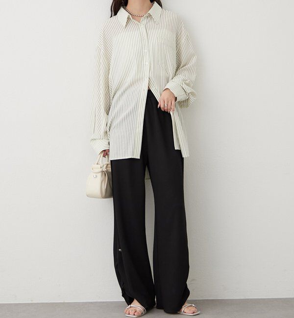  「裾ギャザーリブパンツ」|チノ|