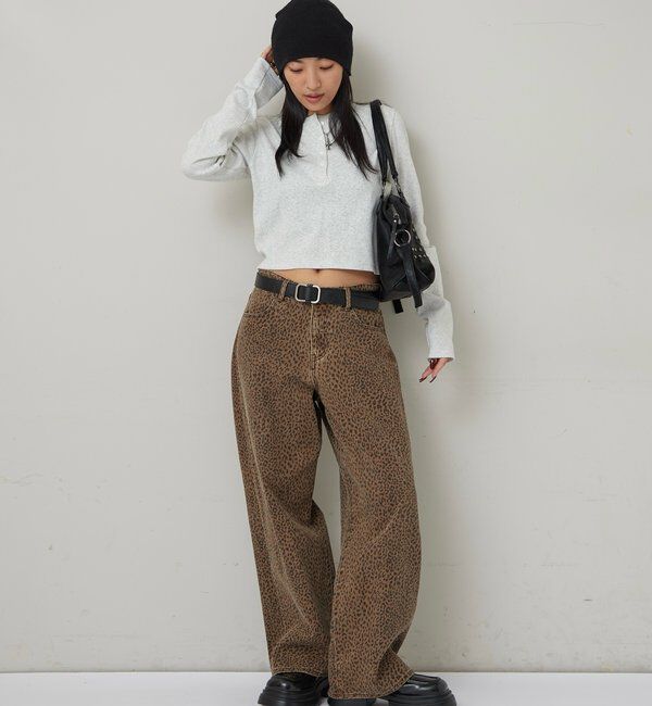  「【WEB限定】ヘンリーネックショートトップス」|Tシャツ・カットソー|