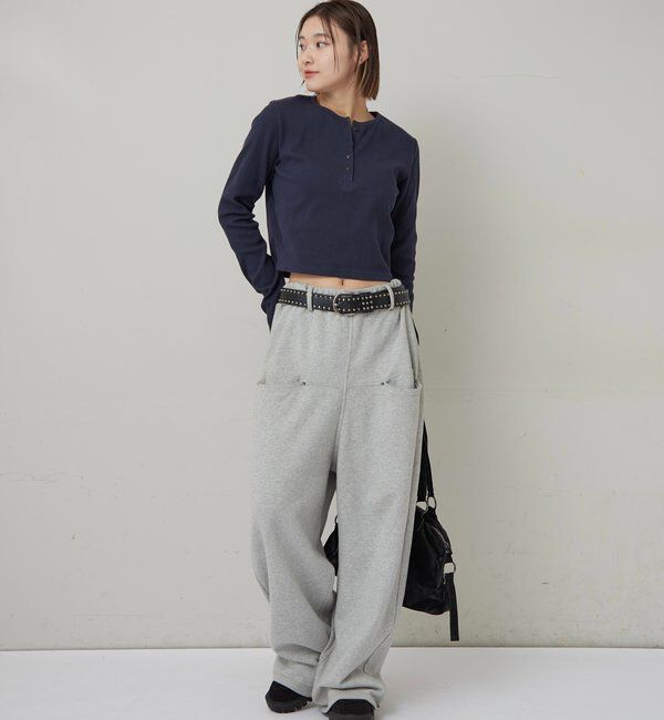  「【WEB限定】ヘンリーネックショートトップス」|Tシャツ・カットソー|