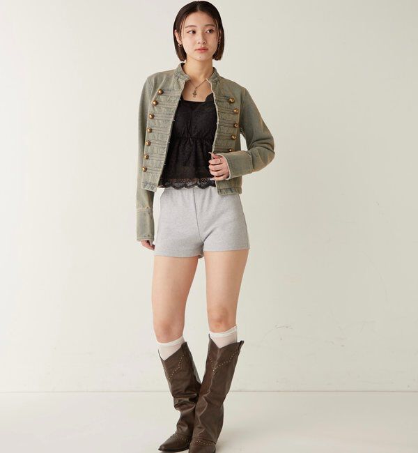  「【SLOPPY/スロッピー】リブショートパンツ」|チノ|